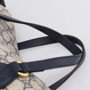 GUCCI GG Supreme Hand Bag PVC 2way Navy Gold Tone 429147 Auth ep16618V-8
