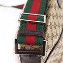 GUCCI GG Canvas Web Sherry Line Shoulder Bag Beige Silver 189751 Auth ep16629V-14