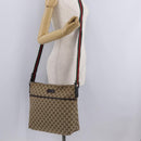 GUCCI GG Canvas Web Sherry Line Shoulder Bag Beige Silver 189751 Auth ep16629V-27