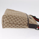 GUCCI GG Canvas Web Sherry Line Shoulder Bag Beige Silver 189751 Auth ep16629V-4