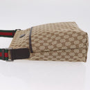GUCCI GG Canvas Web Sherry Line Shoulder Bag Beige Silver 189751 Auth ep16629V-5