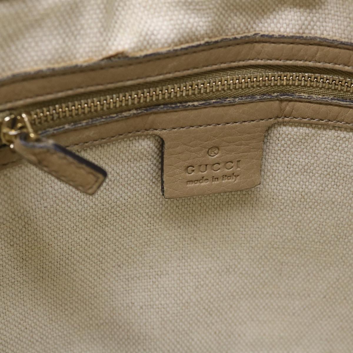 GUCCI Soho Shoulder Bag Leather Beige 308361 Auth ep1663