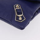 Balenciaga Classic Envelope Shoulder Bag Leather Blue 319376 Auth ep16636M-16