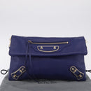 Balenciaga Classic Envelope Shoulder Bag Leather Blue 319376 Auth ep16636M-12