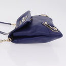 Balenciaga Classic Envelope Shoulder Bag Leather Blue 319376 Auth ep16636M-4