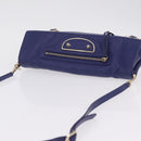 Balenciaga Classic Envelope Shoulder Bag Leather Blue 319376 Auth ep16636M-6