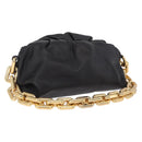 Bottega Veneta Chain Shoulder Bag Leather Black Gold Tone Auth ep16639M-1