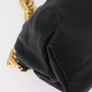 Bottega Veneta Chain Shoulder Bag Leather Black Gold Tone Auth ep16639M-10