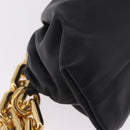 Bottega Veneta Chain Shoulder Bag Leather Black Gold Tone Auth ep16639M-12