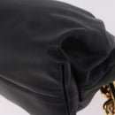 Bottega Veneta Chain Shoulder Bag Leather Black Gold Tone Auth ep16639M-13