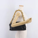 Bottega Veneta Chain Shoulder Bag Leather Black Gold Tone Auth ep16639M-19