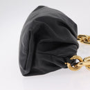 Bottega Veneta Chain Shoulder Bag Leather Black Gold Tone Auth ep16639M-4