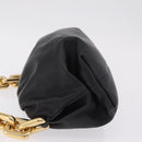 Bottega Veneta Chain Shoulder Bag Leather Black Gold Tone Auth ep16639M-5