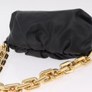 Bottega Veneta Chain Shoulder Bag Leather Black Gold Tone Auth ep16639M-6