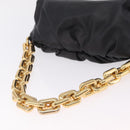 Bottega Veneta Chain Shoulder Bag Leather Black Gold Tone Auth ep16639M-7
