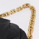 Bottega Veneta Chain Shoulder Bag Leather Black Gold Tone Auth ep16639M-8
