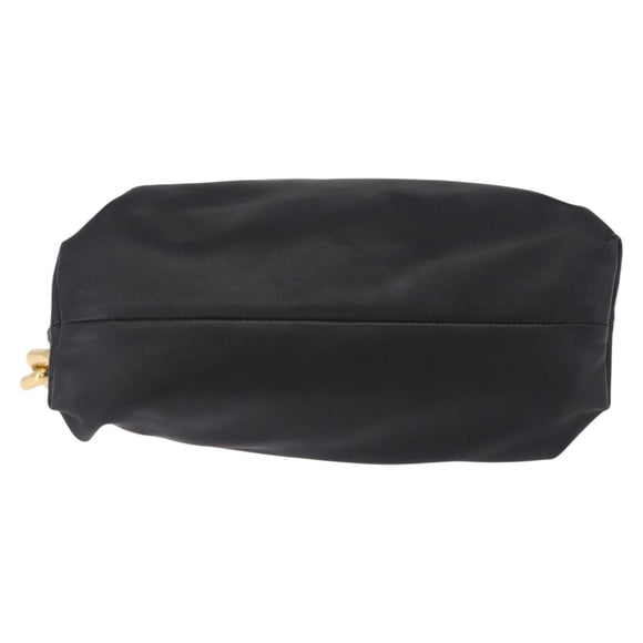 Bottega Veneta Chain Shoulder Bag Leather Black Gold Tone Auth ep16639M