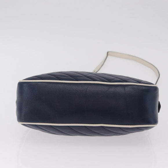 GUCCI GG Marmont Chain Shoulder Bag Leather Navy Silver 447632 Auth ep16640V