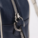 GUCCI GG Marmont Chain Shoulder Bag Leather Navy Silver 447632 Auth ep16640V-18