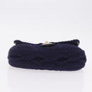 CHANEL Chain Shoulder Bag Knit Purple Gold Tone Paris-Hamburg Auth ep16644SAM-10