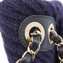 CHANEL Chain Shoulder Bag Knit Purple Gold Tone Paris-Hamburg Auth ep16644SAM-28