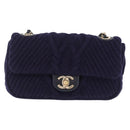 CHANEL Chain Shoulder Bag Knit Purple Gold Tone Paris-Hamburg Auth ep16644SAM-2