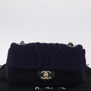 CHANEL Chain Shoulder Bag Knit Purple Gold Tone Paris-Hamburg Auth ep16644SAM-31