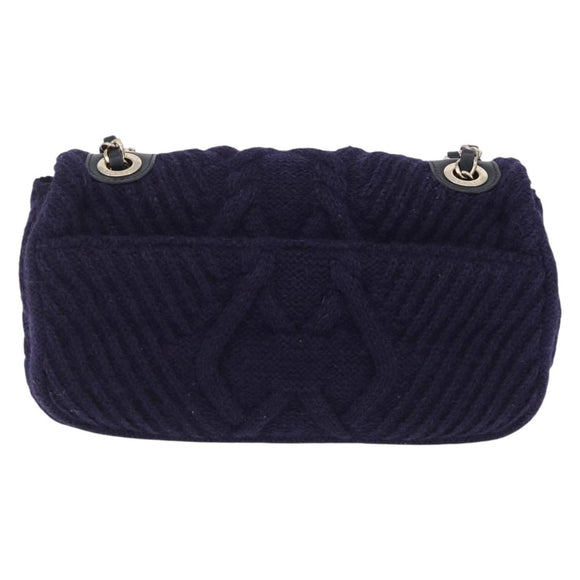 CHANEL Chain Shoulder Bag Knit Purple Gold Tone Paris-Hamburg Auth ep16644SAM