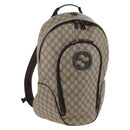 GUCCI GG Supreme Backpack PVC Beige Silver 223705 Auth ep16647V-1