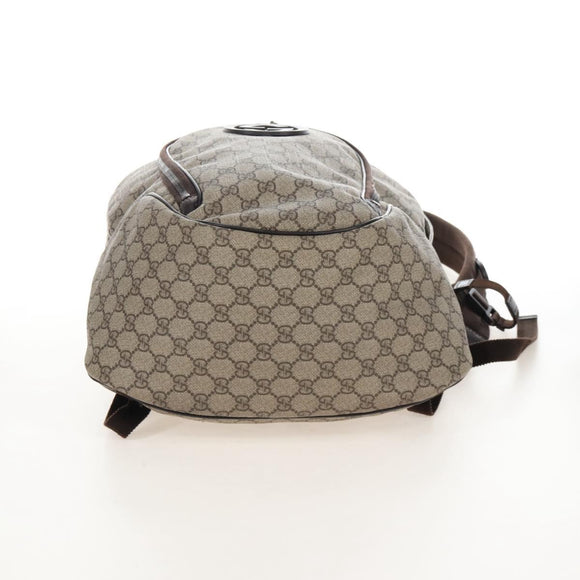GUCCI GG Supreme Backpack PVC Beige Silver 223705 Auth ep16647V
