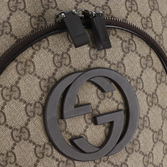 GUCCI GG Supreme Backpack PVC Beige Silver 223705 Auth ep16647V