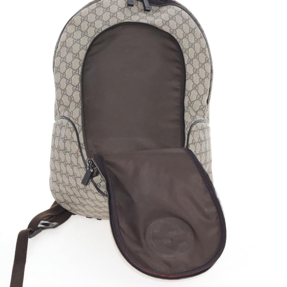 GUCCI GG Supreme Backpack PVC Beige Silver 223705 Auth ep16647V