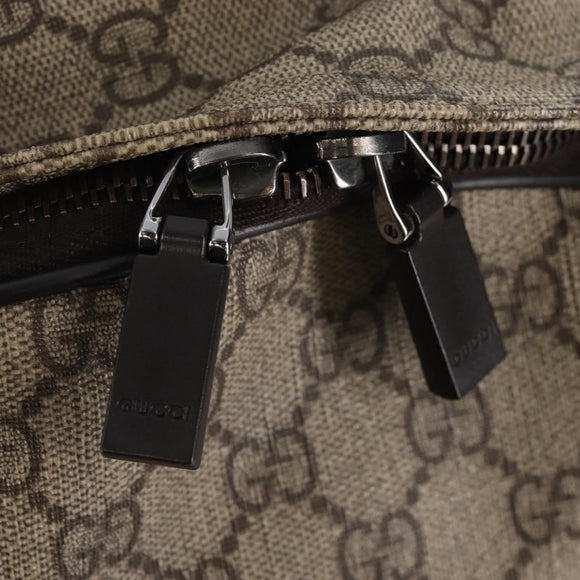 GUCCI GG Supreme Backpack PVC Beige Silver 223705 Auth ep16647V