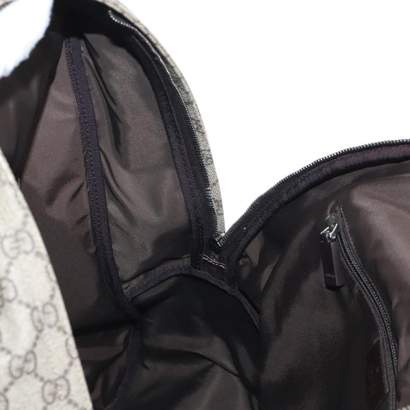 GUCCI GG Supreme Backpack PVC Beige Silver 223705 Auth ep16647V