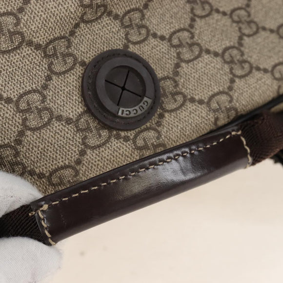 GUCCI GG Supreme Backpack PVC Beige Silver 223705 Auth ep16647V
