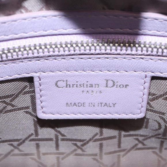 Christian Dior Lady Dior Canage Hand Bag Lamb Skin 2way Purple Auth ep16659SAM