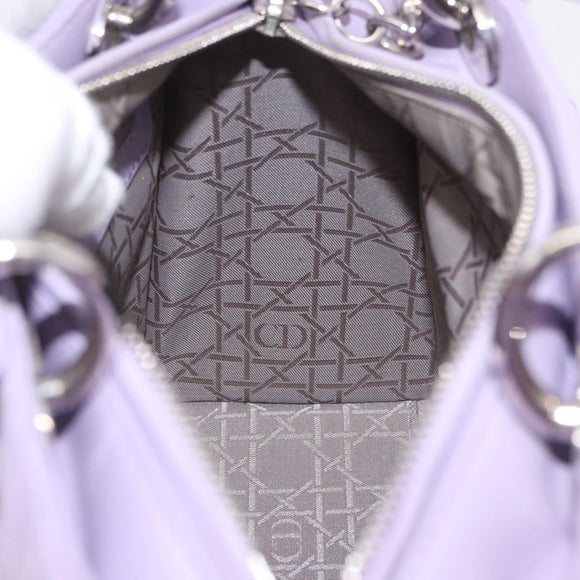 Christian Dior Lady Dior Canage Hand Bag Lamb Skin 2way Purple Auth ep16659SAM