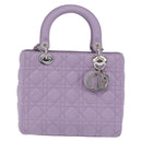 Christian Dior Lady Dior Canage Hand Bag Lamb Skin 2way Purple Auth ep16659SAM-2