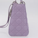 Christian Dior Lady Dior Canage Hand Bag Lamb Skin 2way Purple Auth ep16659SAM-4
