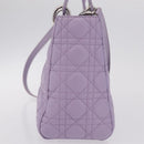 Christian Dior Lady Dior Canage Hand Bag Lamb Skin 2way Purple Auth ep16659SAM-5