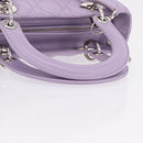 Christian Dior Lady Dior Canage Hand Bag Lamb Skin 2way Purple Auth ep16659SAM-7