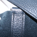 HERMES Picotan Lock MM Hand Bag Taurillon Clemence Navy Silver Auth ep16671SM-10