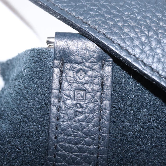 HERMES Picotan Lock MM Hand Bag Taurillon Clemence Navy Silver Auth ep16671SM