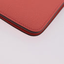 HERMES Dogon Compact Bifold Wallet Leather Pink Silver Auth ep16674SM-11