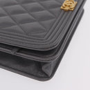 CHANEL Boy Chanel Matelasse Chain Shoulder Wallet Caviar Skin CC Auth ep16675SAM-10