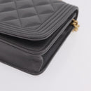 CHANEL Boy Chanel Matelasse Chain Shoulder Wallet Caviar Skin CC Auth ep16675SAM-11