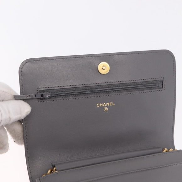 CHANEL Boy Chanel Matelasse Chain Shoulder Wallet Caviar Skin CC Auth ep16675SAM