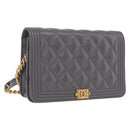CHANEL Boy Chanel Matelasse Chain Shoulder Wallet Caviar Skin CC Auth ep16675SAM-1