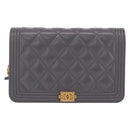 CHANEL Boy Chanel Matelasse Chain Shoulder Wallet Caviar Skin CC Auth ep16675SAM-2