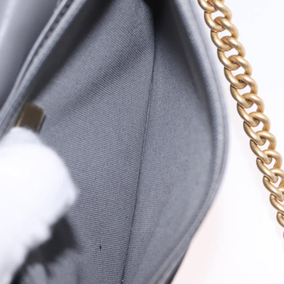 CHANEL Boy Chanel Matelasse Chain Shoulder Wallet Caviar Skin CC Auth ep16675SAM